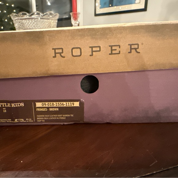 Roper Tan Fringe Kids Boots - Picture 2 of 8
